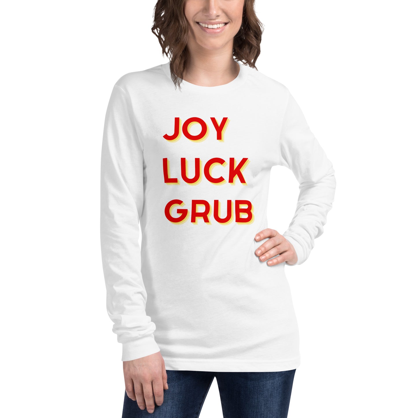 Joy Luck Grub White Unisex Long Sleeve Tee