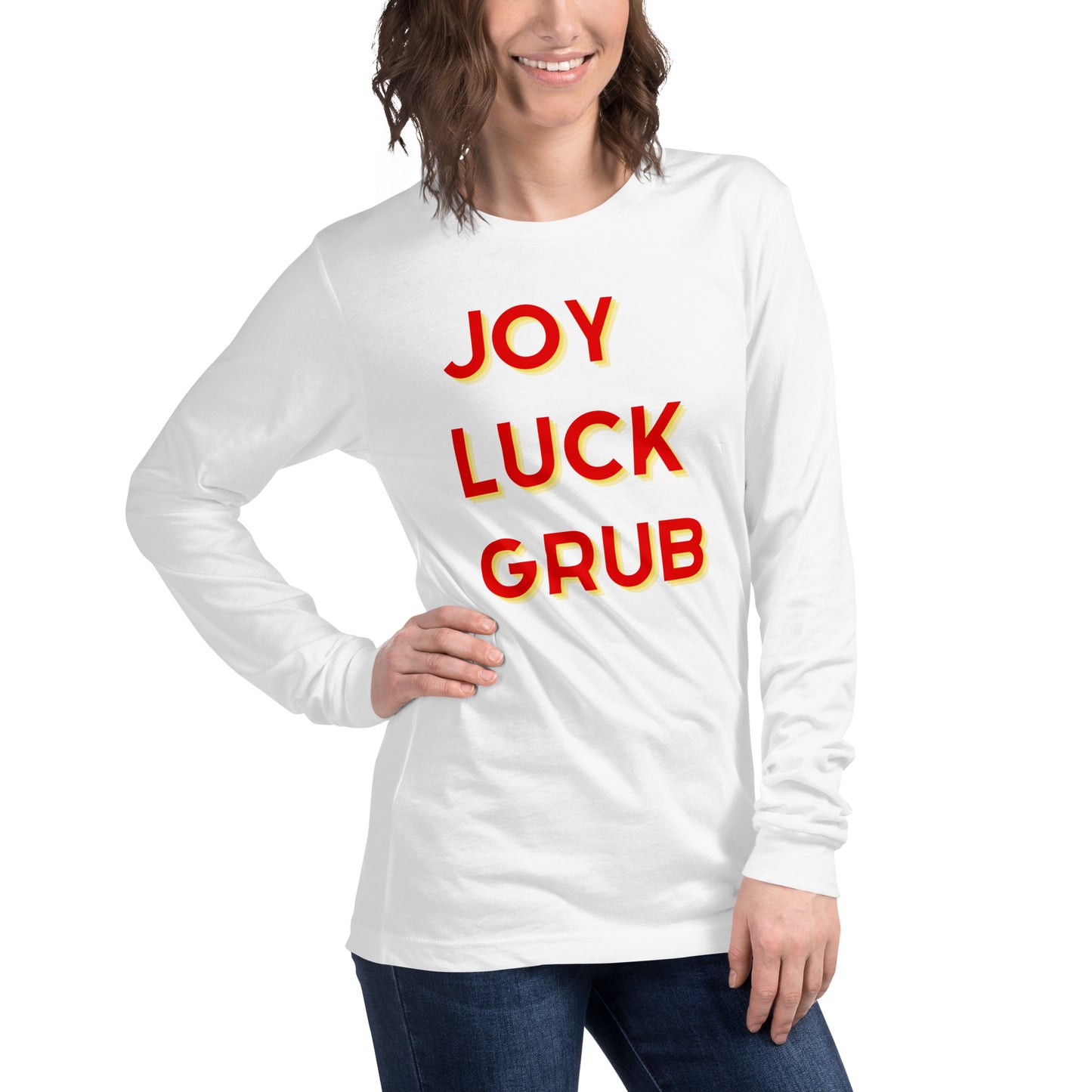 Joy Luck Grub White Unisex Long Sleeve Tee